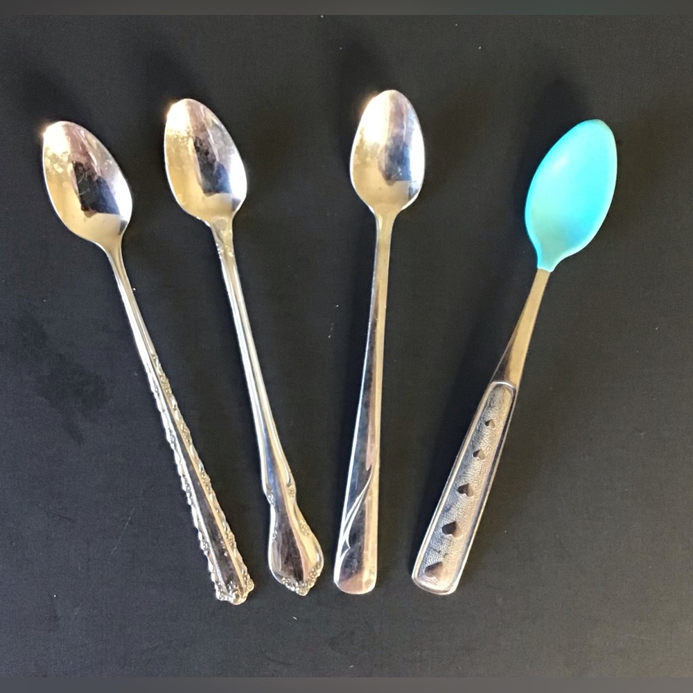 Lot of 4 Stainless Steel Baby Spoons